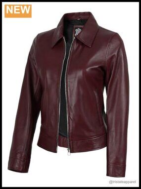 Women's Real Lambskin Leather Jacket Classic Moto Style